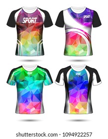 Set of Soccer sport t-shirt layout design poly template and polo shirt vector illustration 