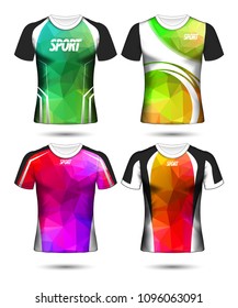 Set of Soccer sport t-shirt layout design poly template and polo shirt vector illustration 