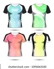 Set of Soccer sport t-shirt layout design poly template and polo shirt vector illustration 
