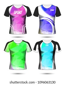 Set of Soccer sport t-shirt layout design poly template and polo shirt vector illustration 