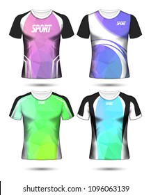 Set of Soccer sport t-shirt layout design poly template and polo shirt vector illustration 