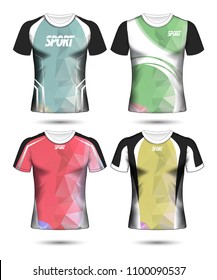 Set of Soccer sport t-shirt layout design poly template and polo shirt vector illustration 