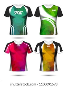 Set of Soccer sport t-shirt layout design poly template and polo shirt vector illustration 