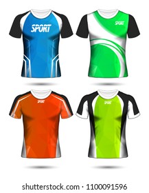 Set of Soccer sport t-shirt layout design poly template and polo shirt vector illustration 