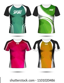 Set of Soccer sport t-shirt layout design poly template and polo shirt vector illustration 