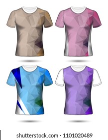 Set of Soccer sport t-shirt layout design poly template and polo shirt vector illustration 