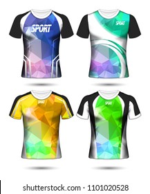 Set of Soccer sport t-shirt layout design poly template and polo shirt vector illustration 