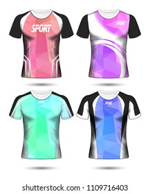 Set of Soccer sport t-shirt layout design poly template and polo shirt vector illustration 