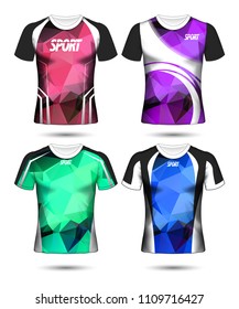 Set of Soccer sport t-shirt layout design poly template and polo shirt vector illustration 