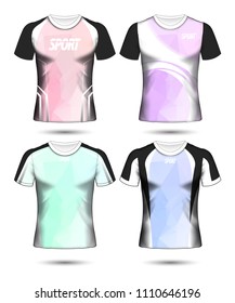 Set of Soccer sport t-shirt layout design poly template and polo shirt vector illustration 