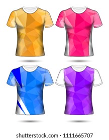 Set of Soccer sport t-shirt layout design poly template and polo shirt vector illustration 