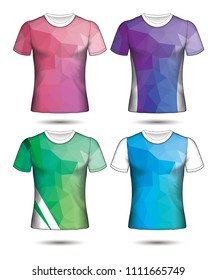 Set of Soccer sport t-shirt layout design poly template and polo shirt vector illustration 