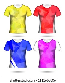 Set of Soccer sport t-shirt layout design poly template and polo shirt vector illustration 