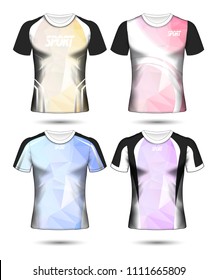 Set of Soccer sport t-shirt layout design poly template and polo shirt vector illustration 