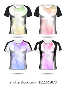 Set of Soccer sport t-shirt layout design poly template and polo shirt vector illustration 