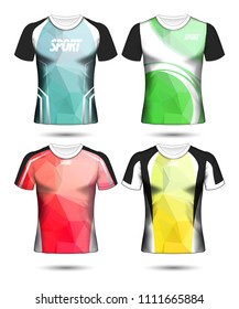 Set of Soccer sport t-shirt layout design poly template and polo shirt vector illustration 