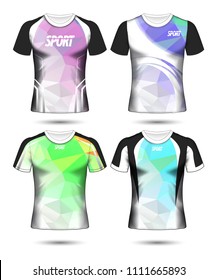 Set of Soccer sport t-shirt layout design poly template and polo shirt vector illustration 