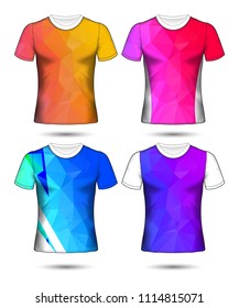 Set of Soccer sport t-shirt layout design poly template and polo shirt vector illustration 