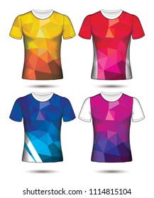 Set of Soccer sport t-shirt layout design poly template and polo shirt vector illustration 
