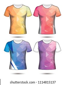 Set of Soccer sport t-shirt layout design poly template and polo shirt vector illustration 