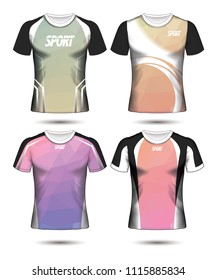 Set of Soccer sport t-shirt layout design poly template and polo shirt vector illustration 