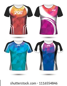 Set of Soccer sport t-shirt layout design poly template and polo shirt vector illustration 