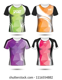 Set of Soccer sport t-shirt layout design poly template and polo shirt vector illustration 