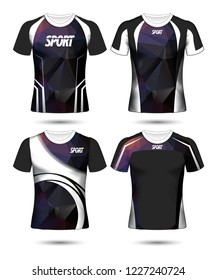 Set of Soccer sport t-shirt layout design poly template and polo shirt vector illustration 