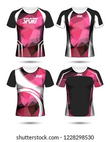 Set of Soccer sport t-shirt layout design poly template and polo shirt vector illustration 