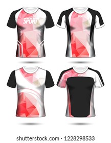 Set of Soccer sport t-shirt layout design poly template and polo shirt vector illustration 