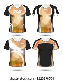 Set of Soccer sport t-shirt layout design poly template and polo shirt vector illustration 