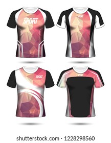 Set of Soccer sport t-shirt layout design poly template and polo shirt vector illustration 