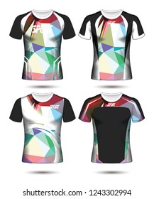 Set of Soccer sport t-shirt layout design poly template and polo shirt vector illustration 