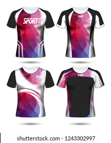 Set of Soccer sport t-shirt layout design poly template and polo shirt vector illustration 