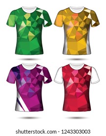 Set of Soccer sport t-shirt layout design poly template and polo shirt vector illustration 
