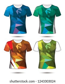 Set of Soccer sport t-shirt layout design poly template and polo shirt vector illustration 
