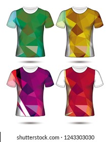 Set of Soccer sport t-shirt layout design poly template and polo shirt vector illustration 
