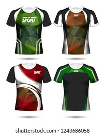 Set of Soccer sport t-shirt layout design poly template and polo shirt vector illustration 