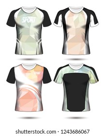 Set of Soccer sport t-shirt layout design poly template and polo shirt vector illustration 