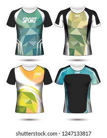 Set of Soccer sport t-shirt layout design poly template and polo shirt vector illustration 