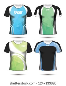 Set of Soccer sport t-shirt layout design poly template and polo shirt vector illustration 