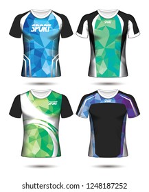 Set of Soccer sport t-shirt layout design poly template and polo shirt vector illustration 