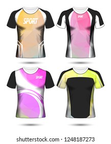 Set of Soccer sport t-shirt layout design poly template and polo shirt vector illustration 