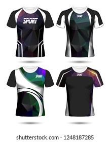 Set of Soccer sport t-shirt layout design poly template and polo shirt vector illustration 