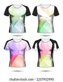 Set of Soccer sport t-shirt layout design poly template and polo shirt vector illustration 
