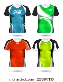 Set of Soccer sport t-shirt layout design poly template and polo shirt vector illustration 
