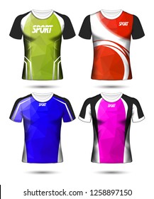 Set of Soccer sport t-shirt layout design poly template and polo shirt vector illustration 