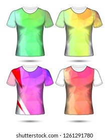 Set of Soccer sport t-shirt layout design poly template and polo shirt vector illustration 