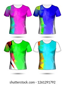 Set of Soccer sport t-shirt layout design poly template and polo shirt vector illustration 