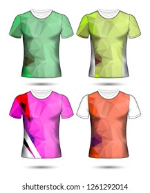 Set of Soccer sport t-shirt layout design poly template and polo shirt vector illustration 